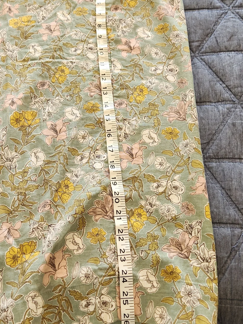 Cynthia Rowley Sage Green Floral Wide-Leg Pants with Yellow & Blush Accents - Picture 3 of 5